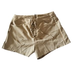 Forever 21 Tan Faux Suede Lace Up Shorts Size M NWT